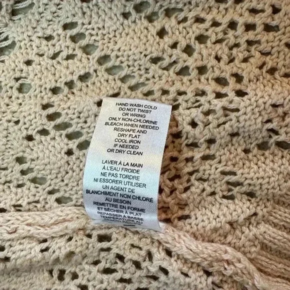 Tahari Size XS Oversized Open Knit Cardigan Sweater Top Light Pink Color - Picture 7 of 8